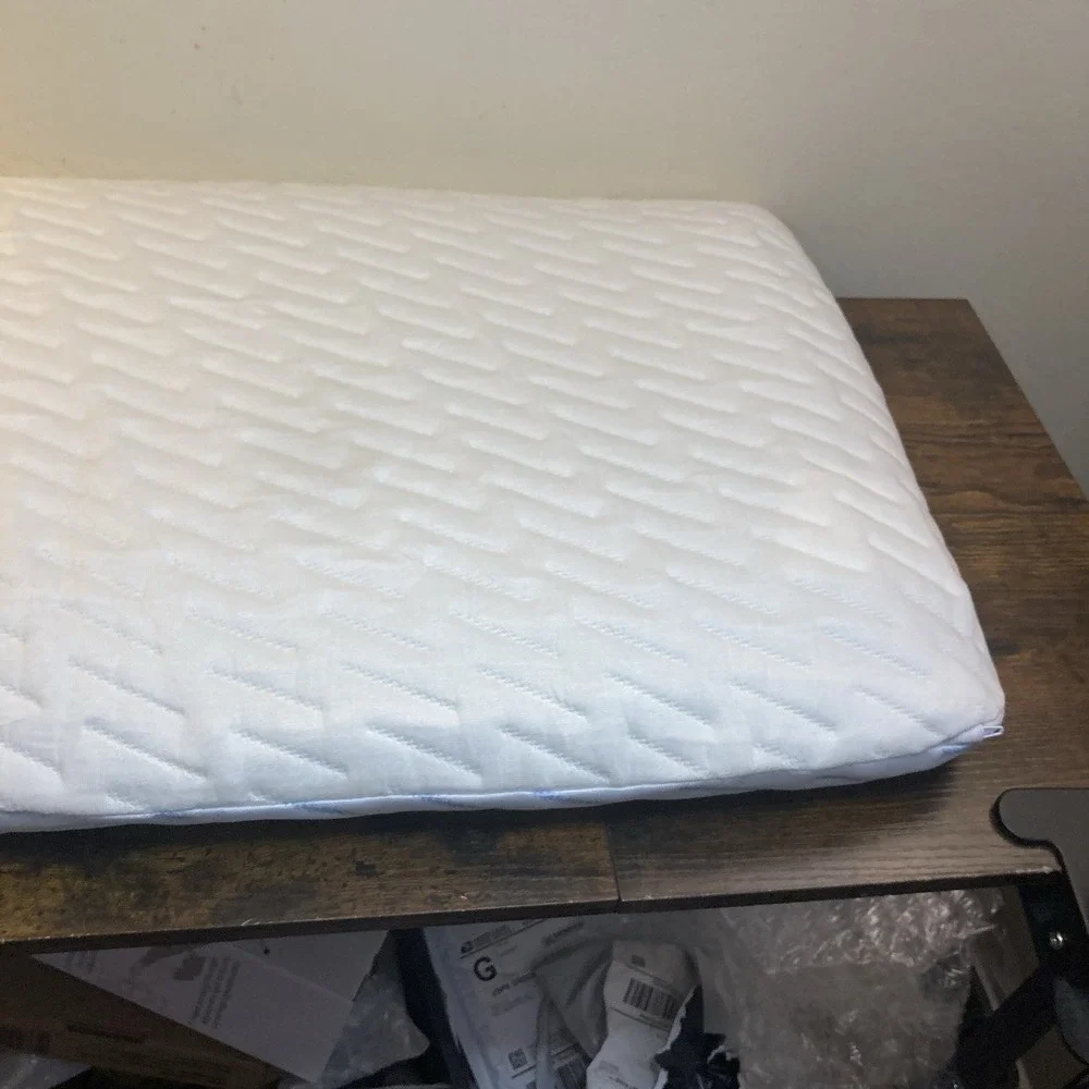 Blissbury Stomach Sleeper Pillow Thin Flat Memory Foam w/‎ Travel Bag